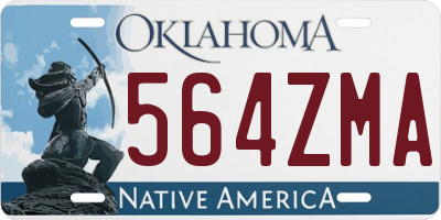 OK license plate 564ZMA