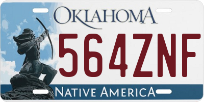 OK license plate 564ZNF