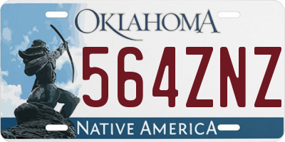 OK license plate 564ZNZ