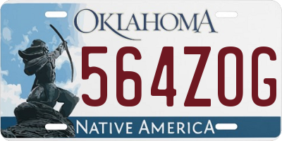 OK license plate 564ZOG