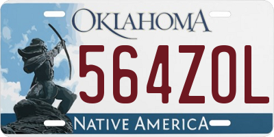 OK license plate 564ZOL