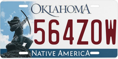 OK license plate 564ZOW