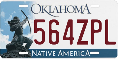 OK license plate 564ZPL
