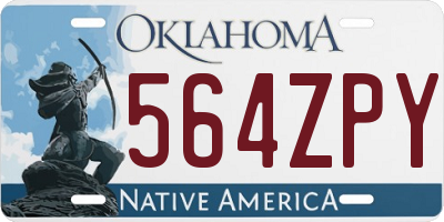 OK license plate 564ZPY