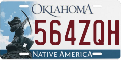 OK license plate 564ZQH