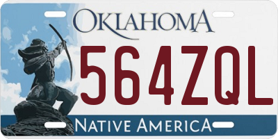 OK license plate 564ZQL