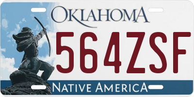 OK license plate 564ZSF