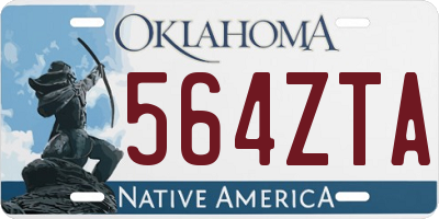 OK license plate 564ZTA