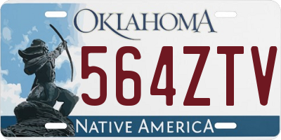 OK license plate 564ZTV