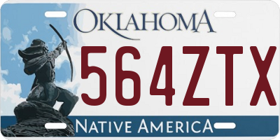 OK license plate 564ZTX