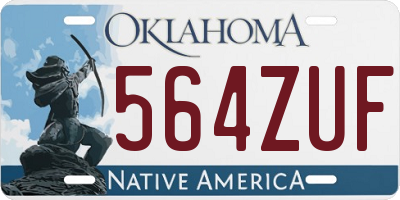 OK license plate 564ZUF