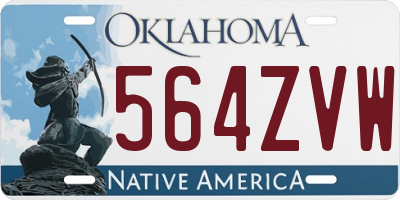 OK license plate 564ZVW