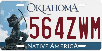 OK license plate 564ZWM