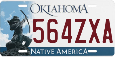 OK license plate 564ZXA
