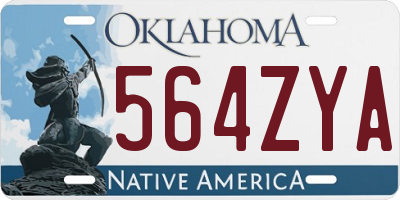 OK license plate 564ZYA