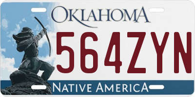 OK license plate 564ZYN