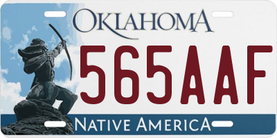 OK license plate 565AAF