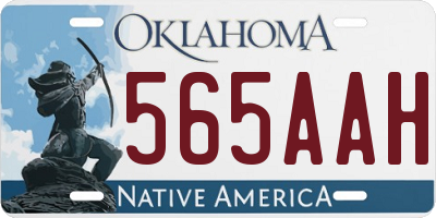 OK license plate 565AAH