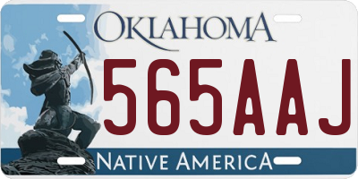 OK license plate 565AAJ