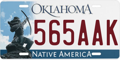 OK license plate 565AAK