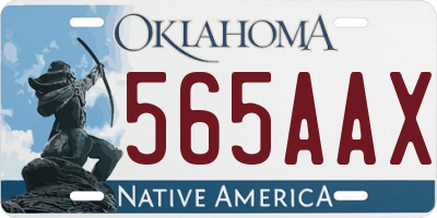 OK license plate 565AAX