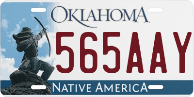 OK license plate 565AAY