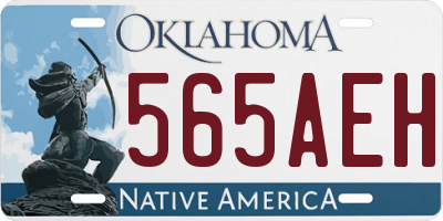 OK license plate 565AEH