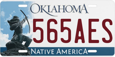 OK license plate 565AES