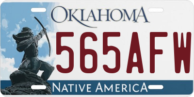 OK license plate 565AFW