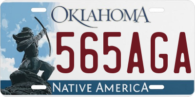 OK license plate 565AGA