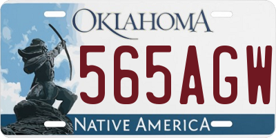 OK license plate 565AGW