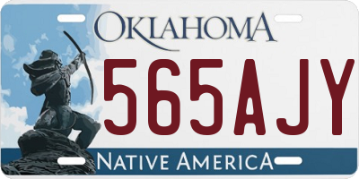 OK license plate 565AJY