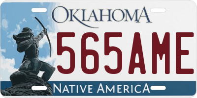 OK license plate 565AME