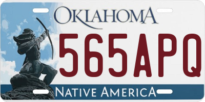 OK license plate 565APQ