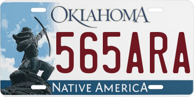 OK license plate 565ARA