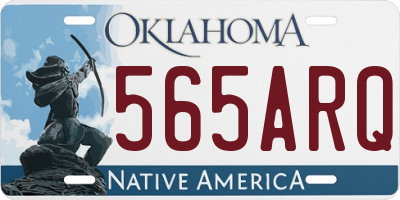 OK license plate 565ARQ