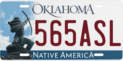 OK license plate 565ASL