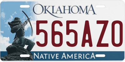 OK license plate 565AZO