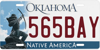 OK license plate 565BAY