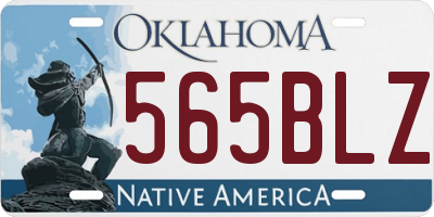 OK license plate 565BLZ
