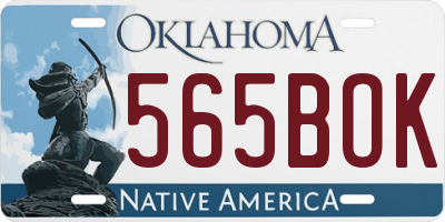 OK license plate 565BOK