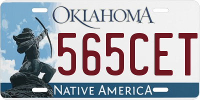 OK license plate 565CET