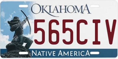 OK license plate 565CIV