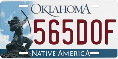 OK license plate 565DOF