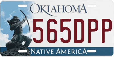 OK license plate 565DPP