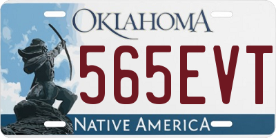 OK license plate 565EVT