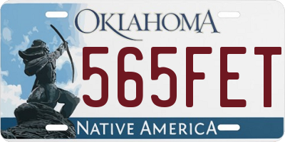 OK license plate 565FET