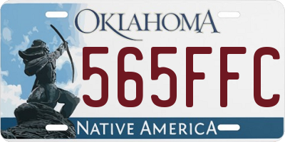 OK license plate 565FFC