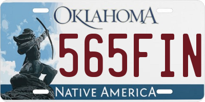 OK license plate 565FIN