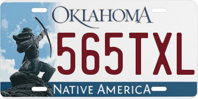 OK license plate 565TXL